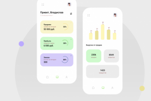 макет мобильного приложения Аналитика торговли