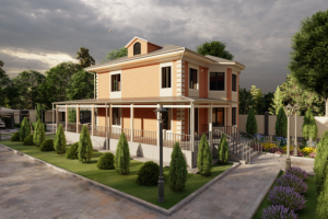 Проект Двухэтажного дома общей площадью 200 м2