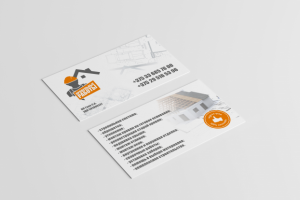 Визитка. Кровельные работы. двусторонняя