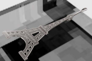 кулон, эйфелева башня с ложечкой