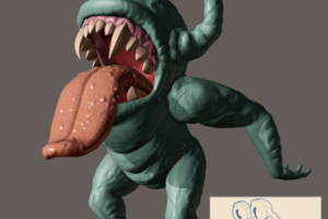 Скульпт монстра по своему эскизу.