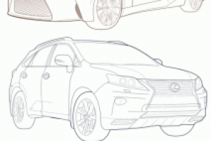 Линейная отрисовка автомобилей по фото.