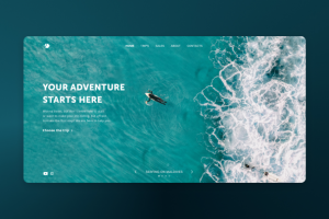 Первый екран главной страницы сайта туристической компании