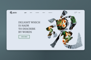 Первый екран главной страницы сайта ресторана японской кухни