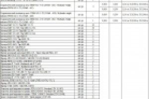 Таблица грузов