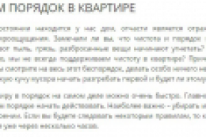 НАВОДИМ ПОРЯДОК В КВАРТИРЕ