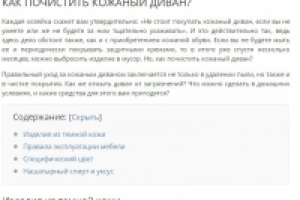 Как почистить кожаный диван?
