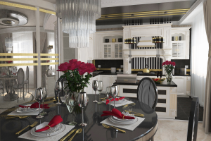 Интерьер кухни в стиле ар деко