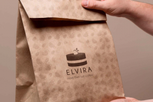 Фирменный стиль для кофейни: дизайн бумажных пакетов