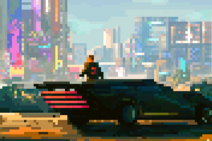 Пиксель арт по игре "Киберпанк 2077"