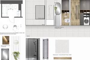 Коллаж для согласования концепции дизайна ванной комнаты