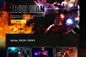 Landing page по мотивам фильма «Железный человек»