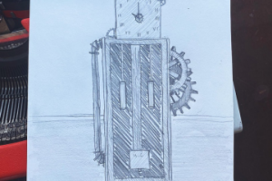 Карандашный эскиз часов