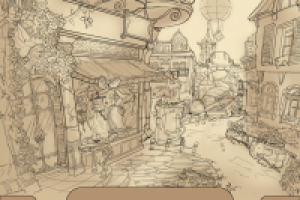 Планшетный эскиз локации для компьютерной игры