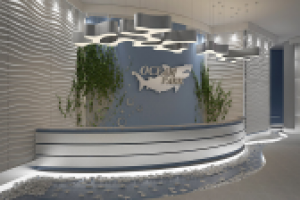 Дизайн проект интерьера входной зоны океанариума (ресепшн)