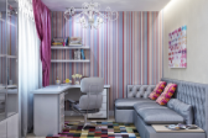 Дизайн проект интерьера детского кабинета