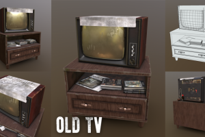 старый телевизор. Игровой ассет