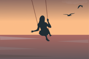 Девушка на качелях