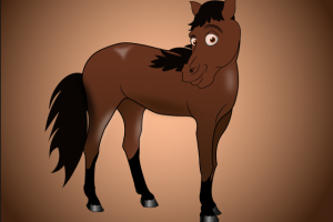 Иллюстрация мультяшной лошади