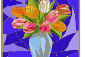 Витражная мозаика. Векторная иллюстрация.