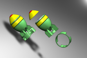 Заготовка ночника в виде мини заряда из серии Fallout