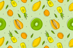 Бесшовный паттерн - экзотические фрукты