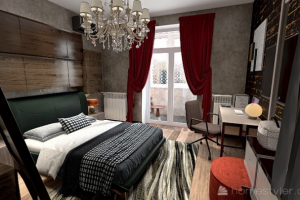 Интерьер спальни в стиле лофт(3)