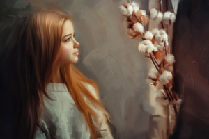 У окна (цифровая живопись) масло