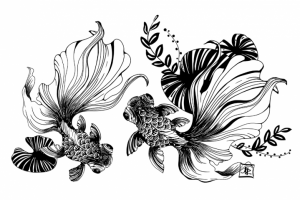 Рыбки (ЧБ графика)