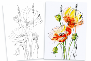 Яркие маки (цифровая акварель)