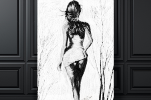 Она (угольный карандаш и мел) цифровая живопись