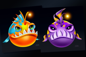 Рыбки-бомбочки для покер-рума (иллюстрации)