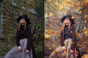 А вот и осень (ретушь с добавлением текстур и элементов)