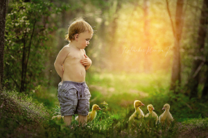 Мальчуган с утятами (ретушь, цветокоррекция)