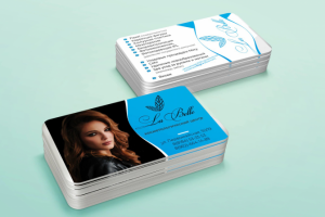 визитка для косметологического центра La Belle