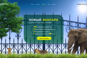Концепт первого экрана сайта зоопарка "Волшебный".