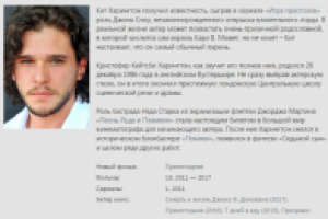 Описание персоны. Кит Харингтон