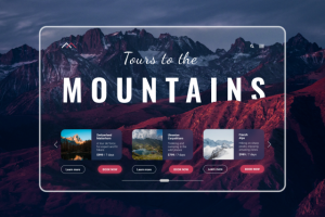 Дизайн 1-го экрана сайта про путушествия