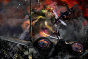 Самолеты и монстр