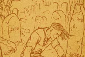 Молодой воин (лайн арт)