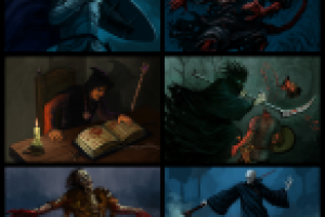 Сет персонажей для карточной фэнтези игры