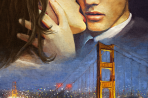 Книжная обложка с влюбленной парой для романа-триллера