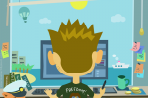 Фрилансер (flat illustration)