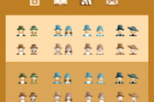 Иконки 16x16 и 14х14 пикс. для социальной сети  в стиле "ретро"