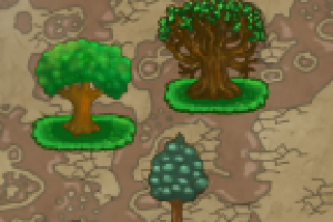 Фрагмент фона игры с тремя башнями-деревьями