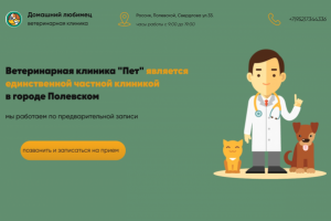 Дизайн сайта для ветеринарной клиники
