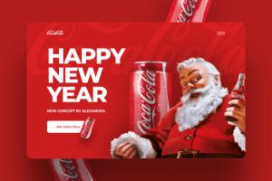 Макет новогоднего сайта "Cocf-Cola"