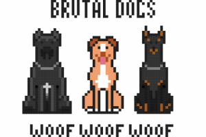 Brutal dogs pixel vector illustration