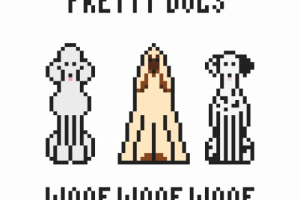 Pretty dogs pixel vector illustration