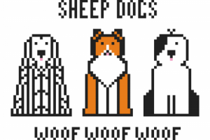 Three shepherds. Pixel vector illustration.